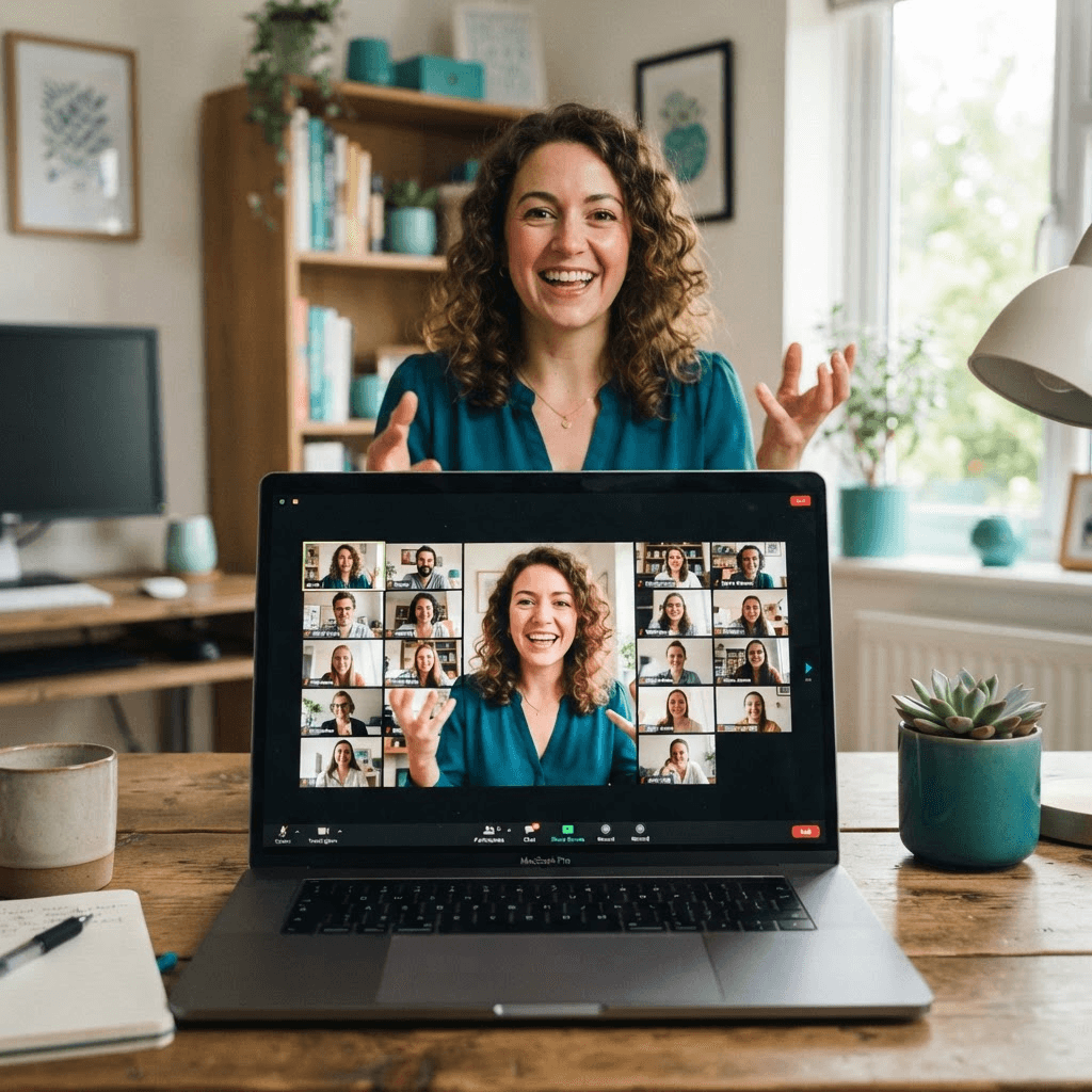 Online canlı İngilizce dersi veren eğitmen